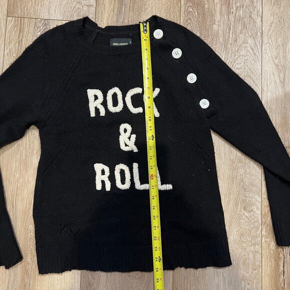 ZADIG & VOLTAIRE Women's Rock & Roll Cashmere Raglan Pullover Sweater Size M - Picture 6 of 10